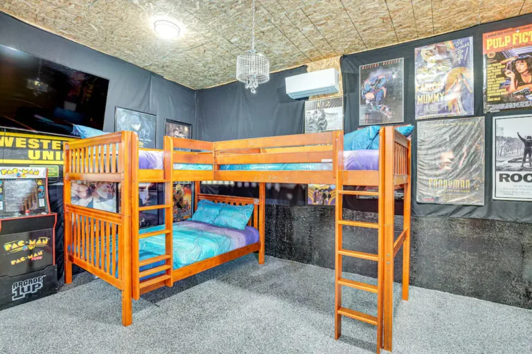 Game Room with Bunk Beds and Full Size Lofted Bed